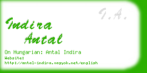 indira antal business card